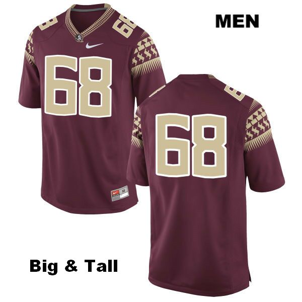 Men's NCAA Nike Florida State Seminoles #68 Greg Turnage College Big & Tall No Name Red Stitched Authentic Football Jersey UOT3669PV